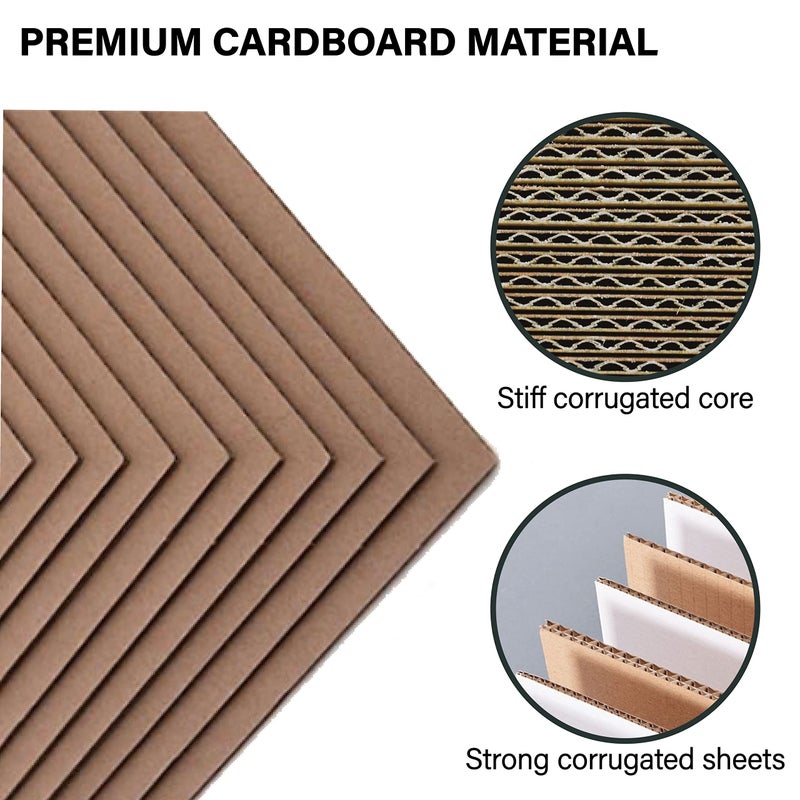 ANSSDO 400 Packs 3.5x4.5 Inch Corrugated Cardboard Sheets, Premium Brown Corrugated Pads Cardboard Inserts Bulk Flat for T-Shirts, Shipping, Mailing, Cardboard Divider Backing and Cardboard Crafts - Image 3